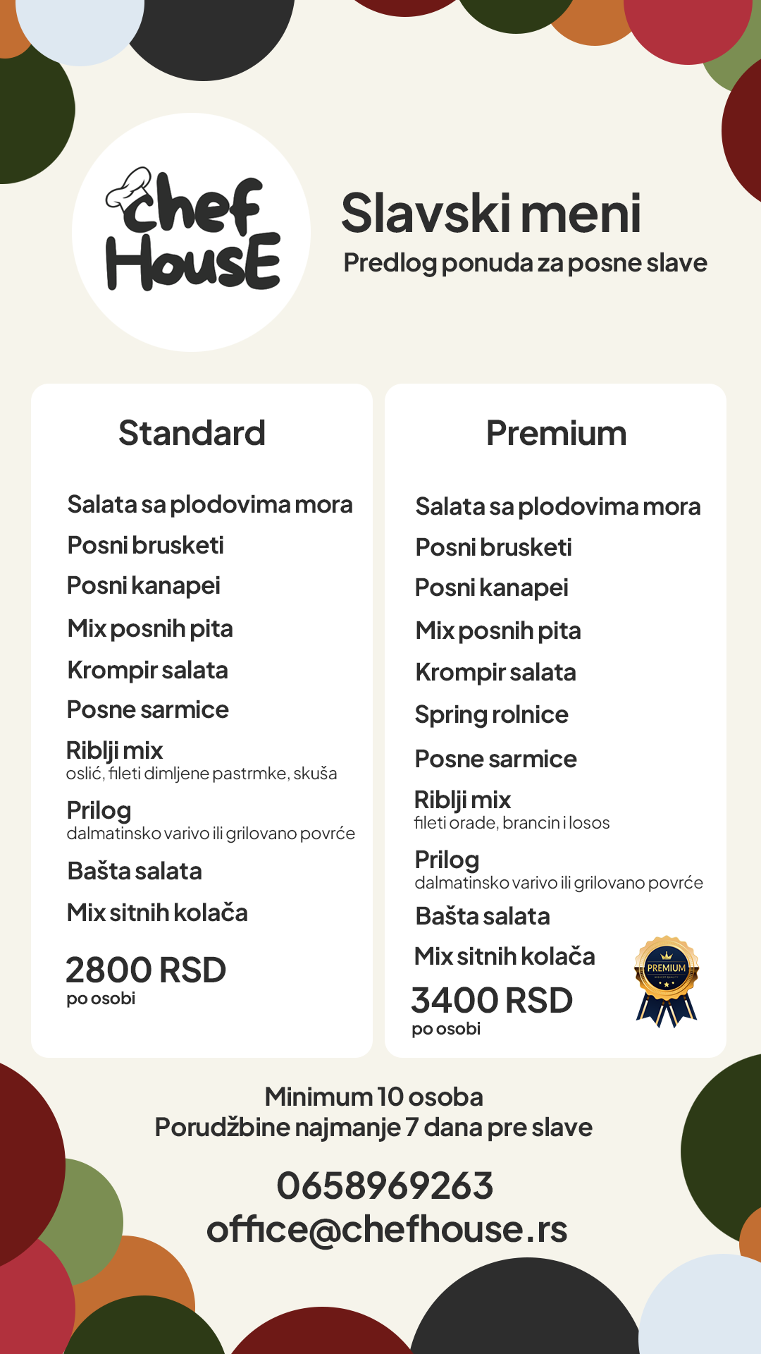 Posna predjela i posna daska za krsnu slavu spremni za posluženje